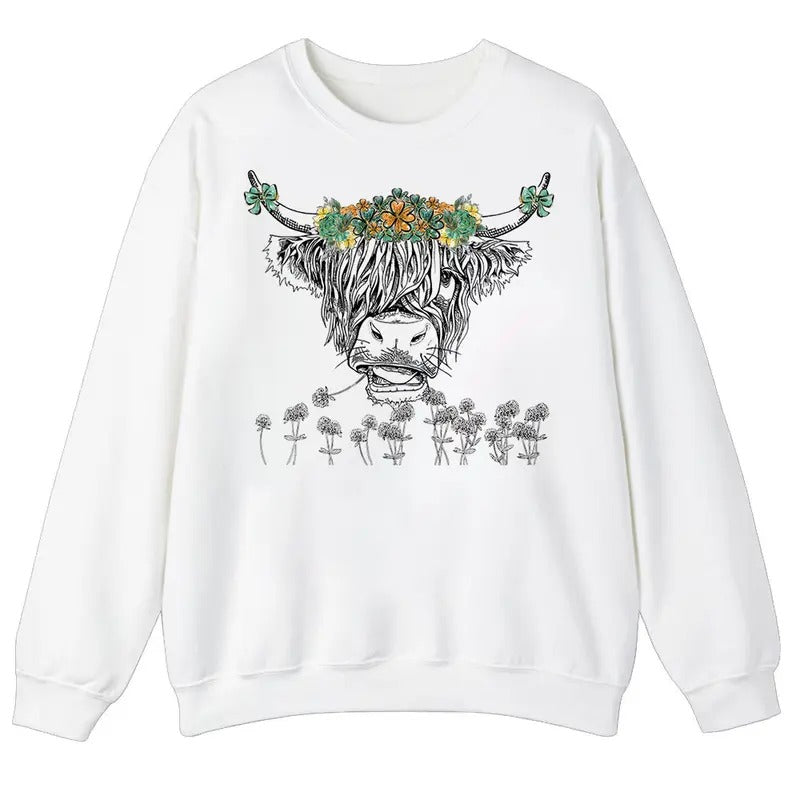 Unisex St. Patrick's day Highland Cow shirt  T-Shirt  , Sweatshirt  and Hoodie | PodTeesHub.com