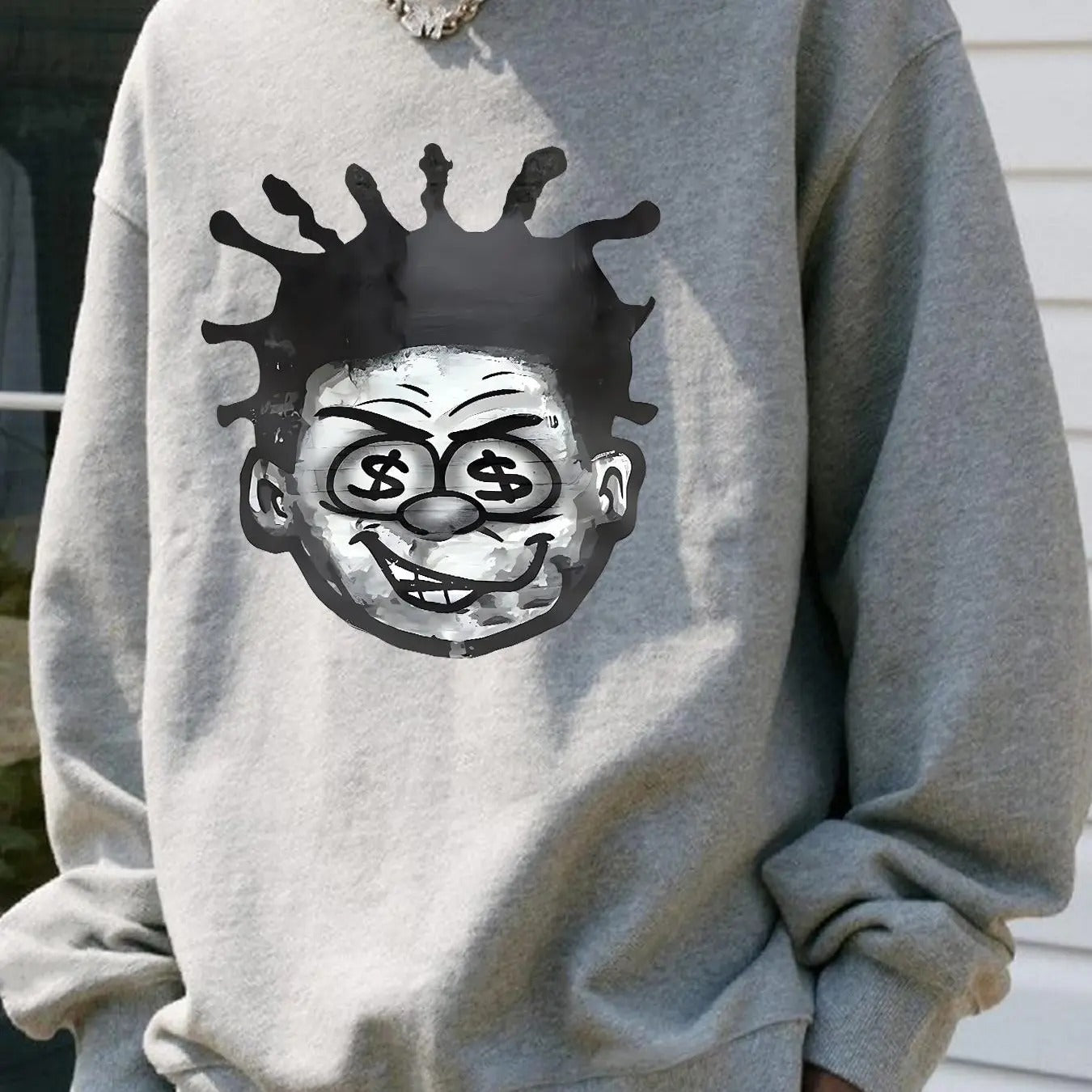 Unisex's  Cartoon Figure Print Thermal Lined  Sweatshirt, Regular Fit Casual Long Sleeve Round Neck Pullover for Fall &...