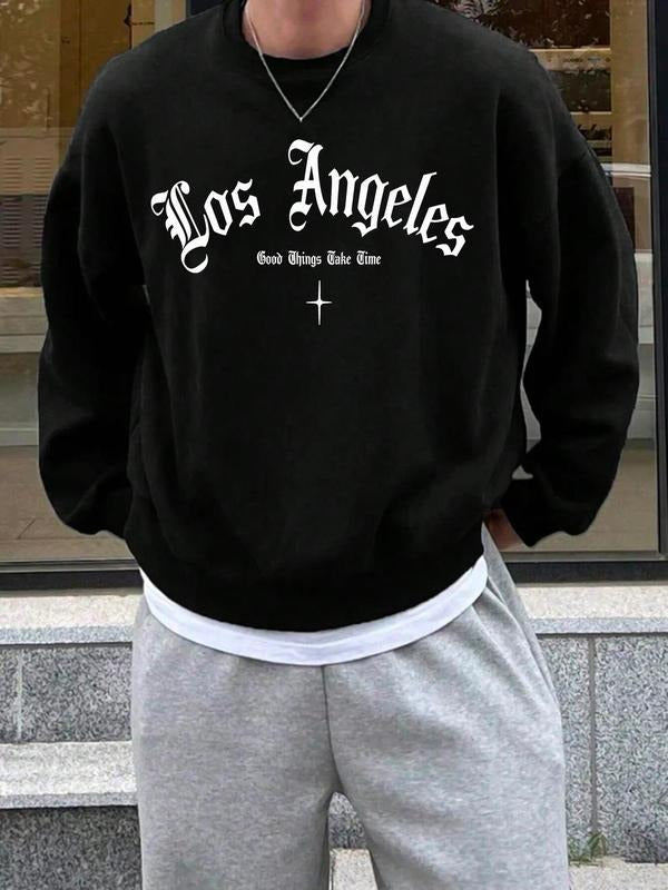 Unisex's  Letter Print Thermal Lined  Sweatshirt, Casual Long Sleeve Round Neck Pullover for Fall & Winter,  Clothes for...