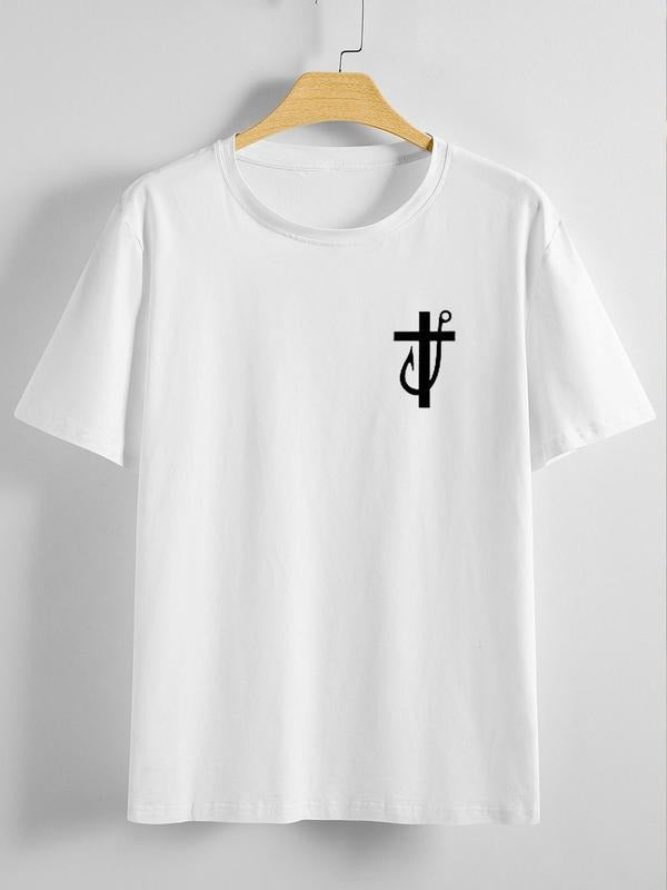 Unisex's Fisherman Made Me Jesus Made Me T-shirt, Casual Street Short Sleeve T-shirt for Summer, Unisex's Top for Daily...