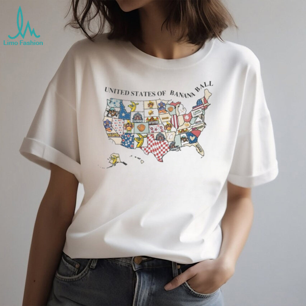 United States Of Banana Ball Team Mascot US Map Graphic T Shirt