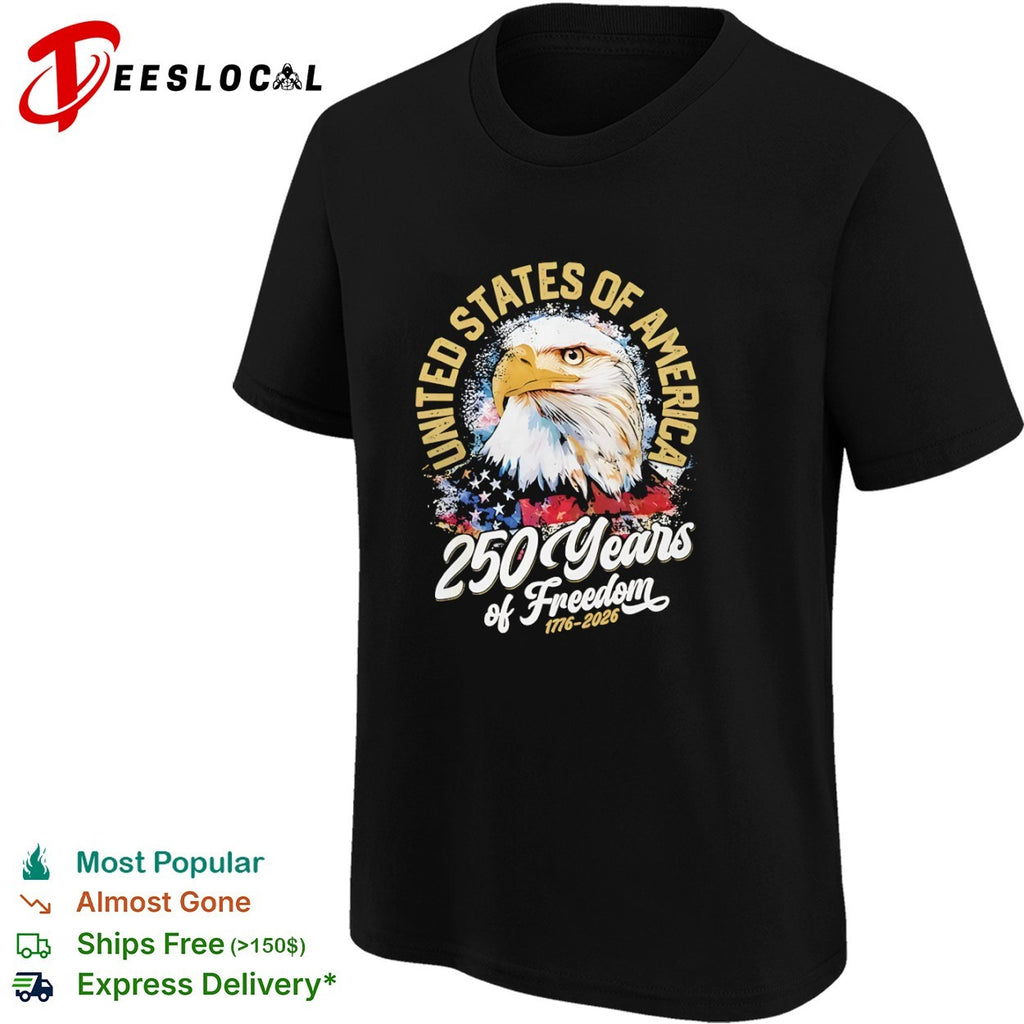 United States of America 250 Years of Freedom 1776 2026 Bald Eagle patriotic shirt