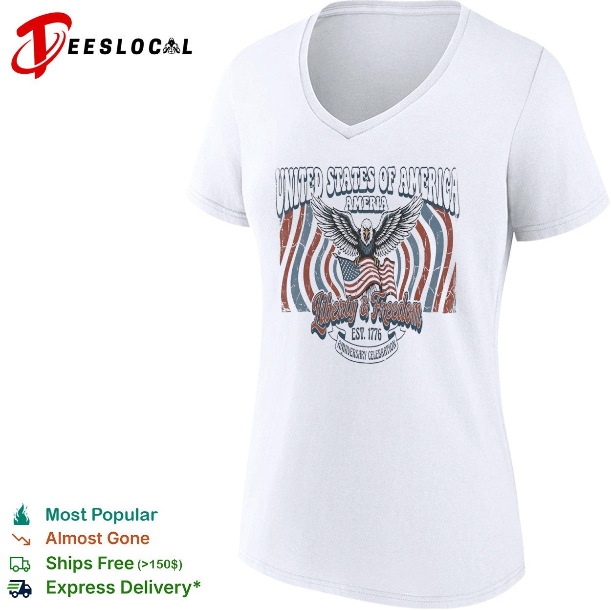 United States of America Ameria Liberty and Freedom Est 1776 Anniversary Celebration shirt