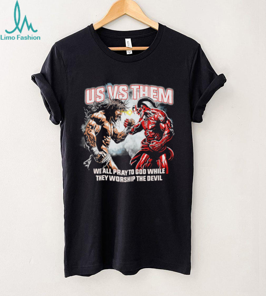 Us Vs Them Jesus Versus Devil Religious Battle Graphic T Shirt