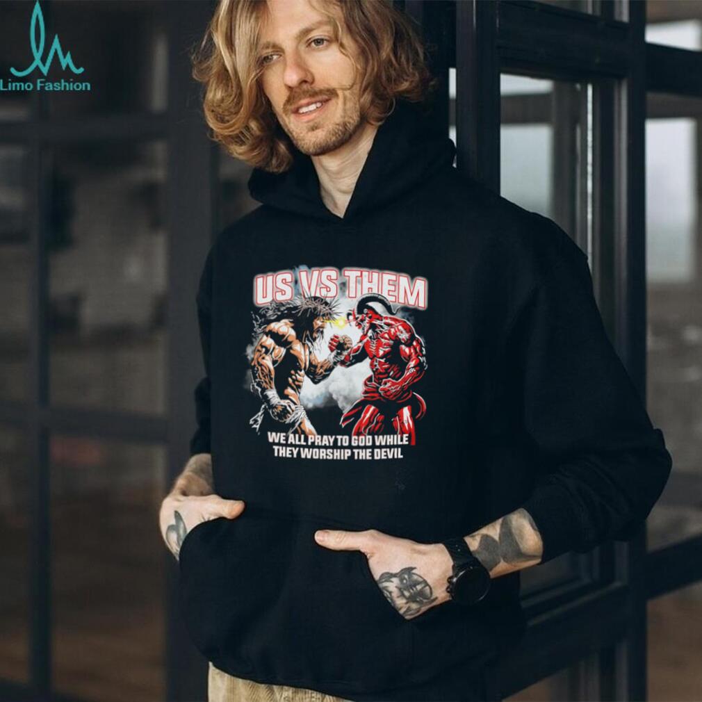 Us Vs Them Jesus Versus Devil Religious Battle Graphic T Shirt
