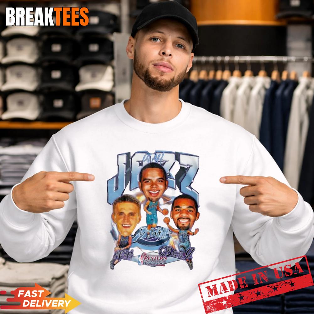 Utah Jazz NBA Western Conference Finals Champions 2007 caricature t-shirt