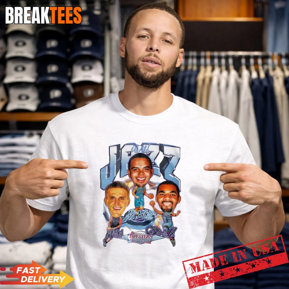 Utah Jazz NBA Western Conference Finals Champions 2007 caricature t-shirt