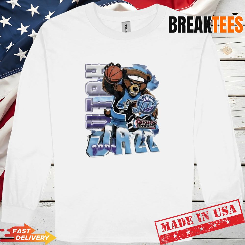 Utah Jazz NBA Western Conference Finals Champions 2007 mascot t-shirt