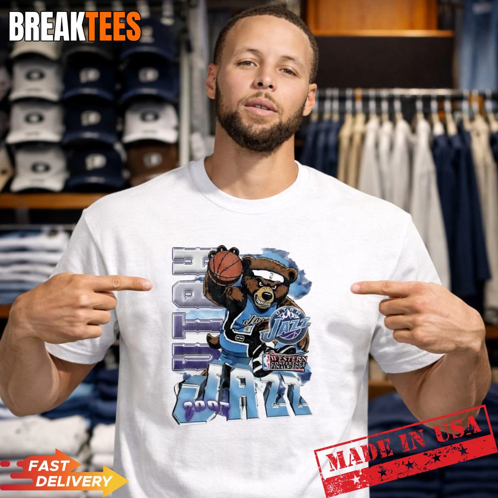 Utah Jazz NBA Western Conference Finals Champions 2007 mascot t-shirt