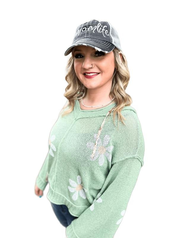V-neck Long Sleeve Floral Print Hoodie Sweater T-Shirts, Sweatshirt | PodTeesHub.com
