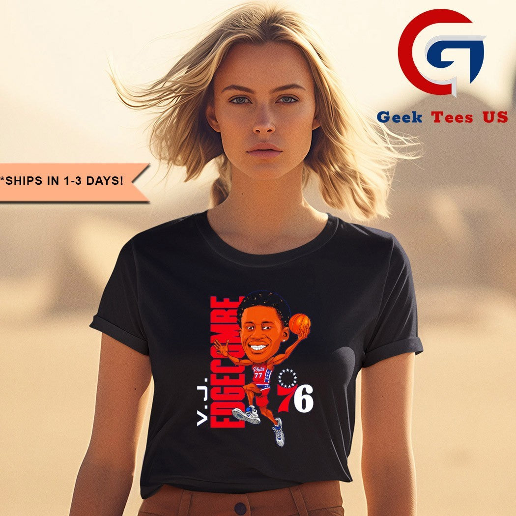 VJ Edgecombe player Philadelphia 76ers NBA caricature shirt