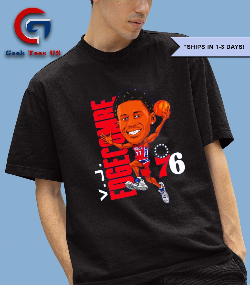 VJ Edgecombe player Philadelphia 76ers NBA caricature shirt