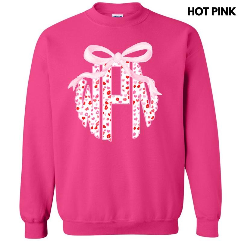 Valentine Cheetah Monogram Sweatshirt 'NLB' T-Shirts, Hoodie | PodTeesHub.com