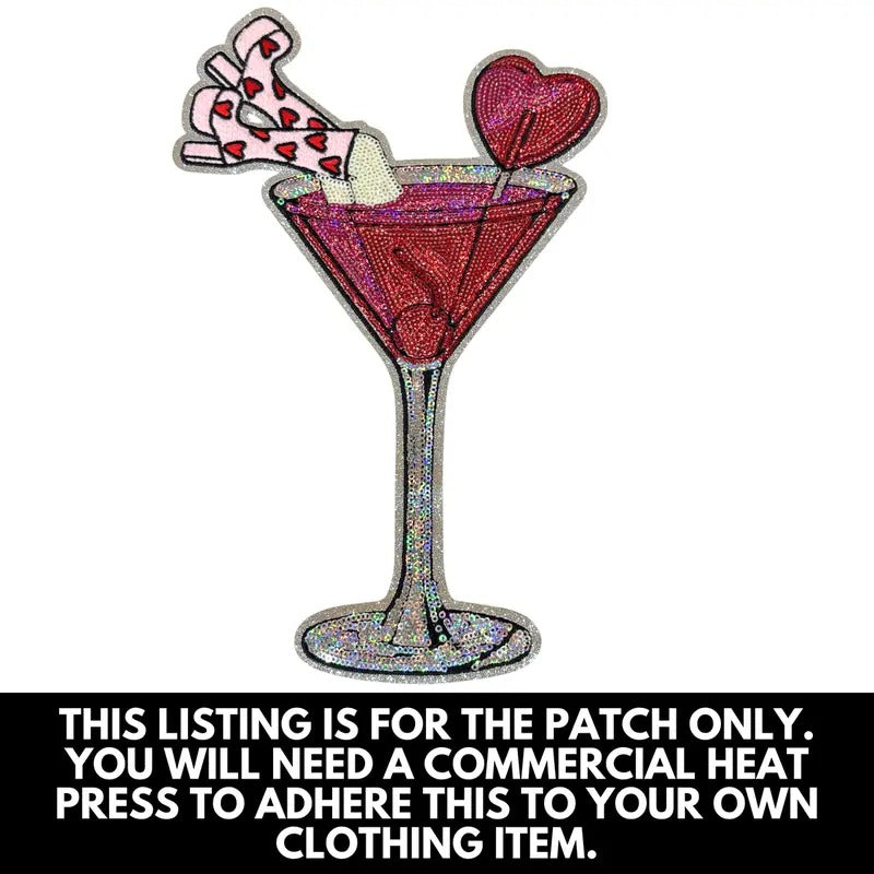 Valentine Martini Glass Sequin Patch - PATCH ONLY T-Shirts, Hoodie, Sweatshirt | PodTeesHub.com