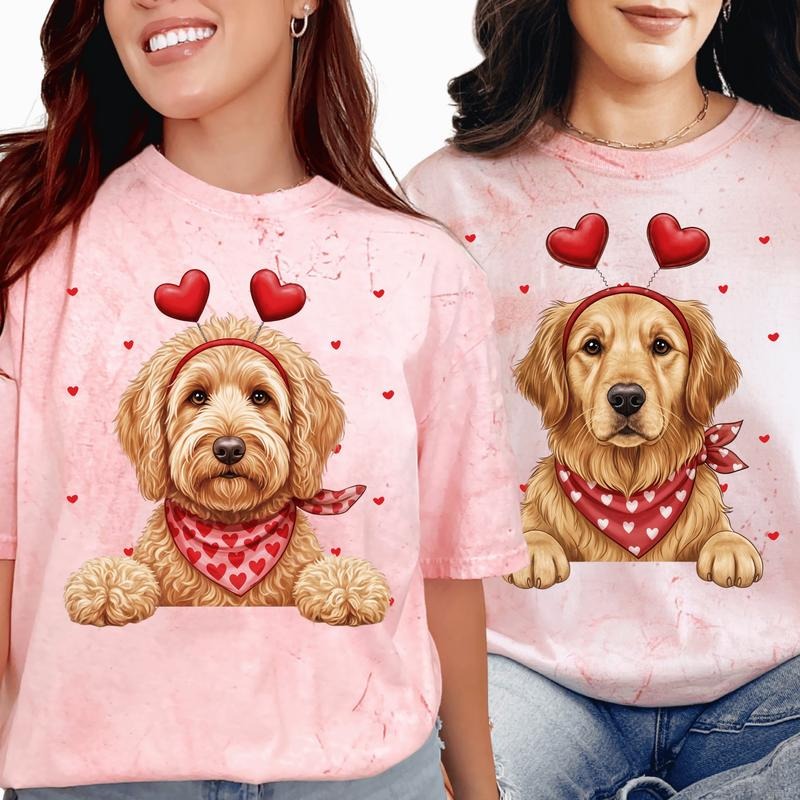 Valentine's Day Love Pups, Comfort Color Graphic Shirts, Comfort Color Valentines Graphic Shirt for Women, Colorblast...