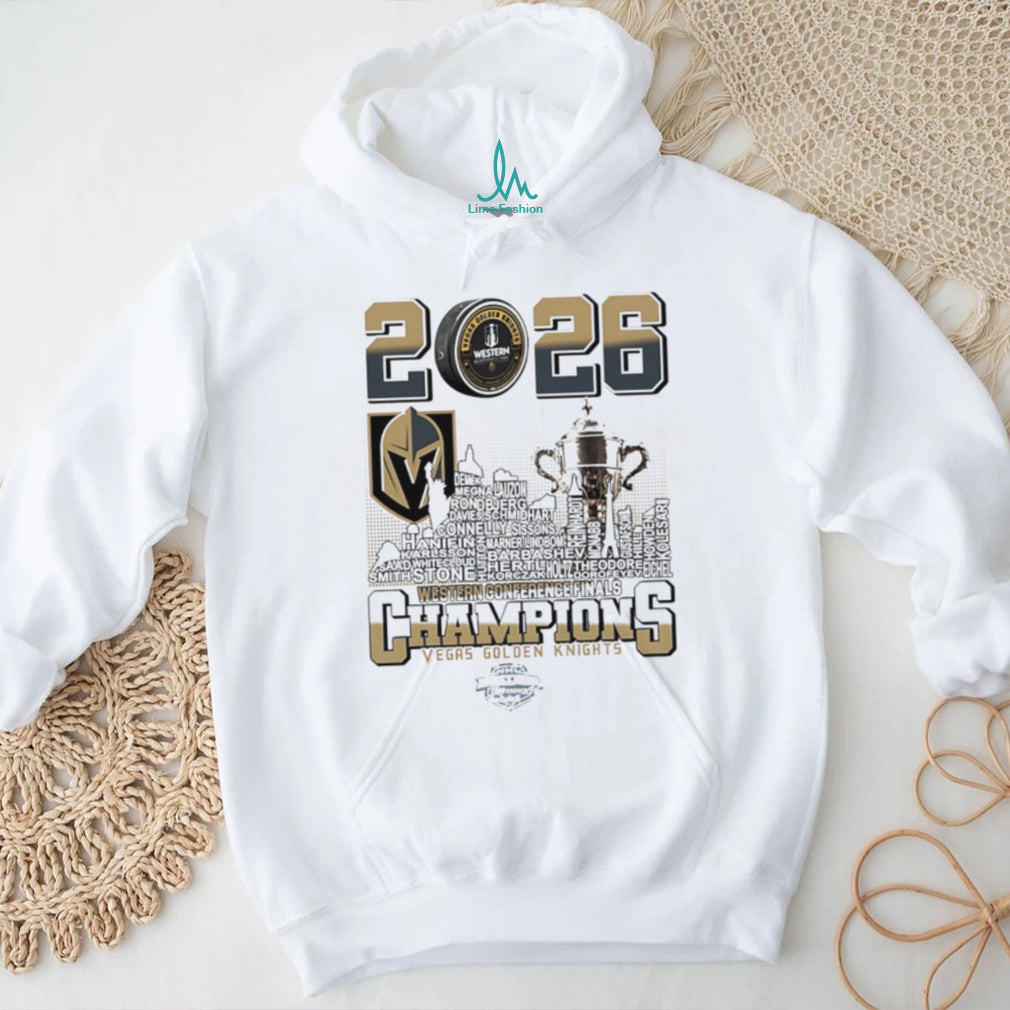 Vegas Golden Knights 2026 Western Conference Champions skyline shirt