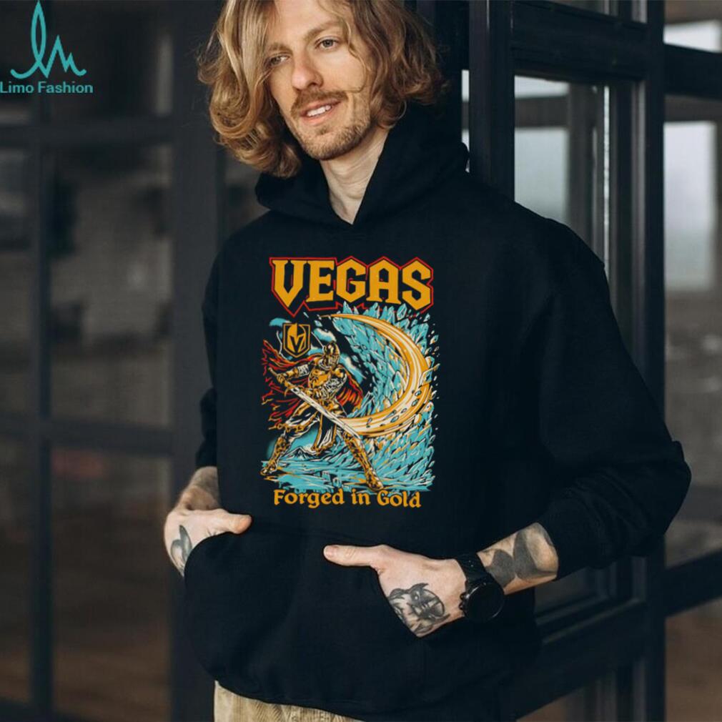 Vegas Golden Knights Forged In Gold Knight Warrior Hockey T Shirt