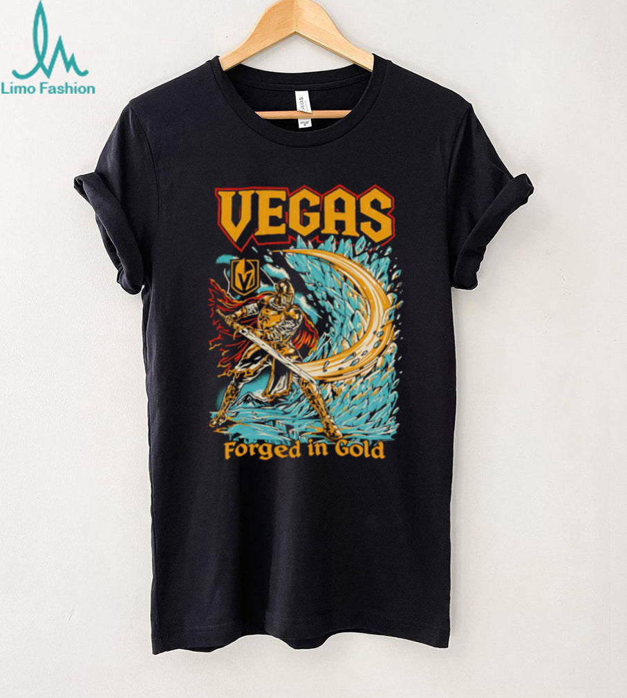 Vegas Golden Knights Forged In Gold Knight Warrior Hockey T Shirt