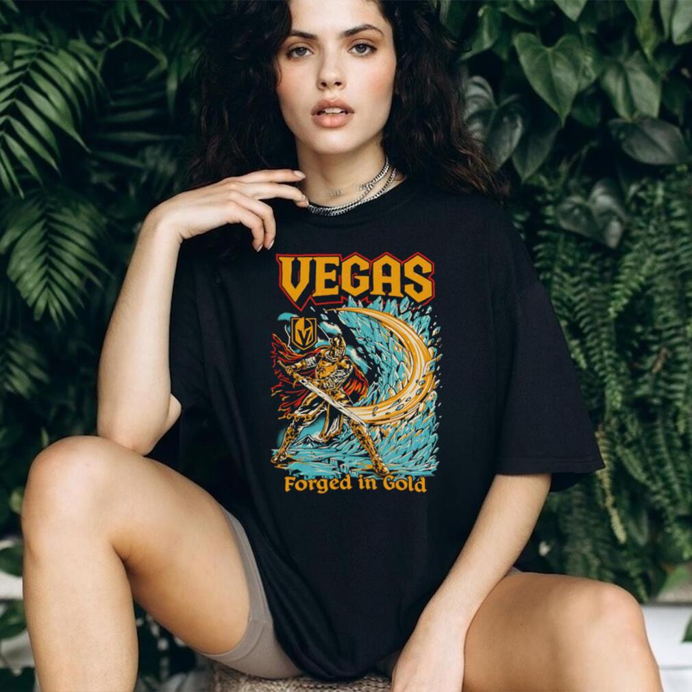 Vegas Golden Knights Forged In Gold Knight Warrior Hockey T Shirt