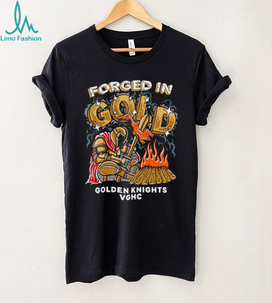 Vegas Golden Knights Forged In Gold Mascot Graphic Sports T Shirt