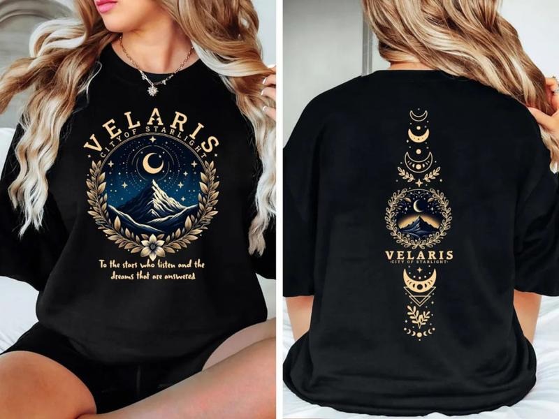 Velaris Acotar Sweatshirt, Velaris City Of Starlight Sweater, SJM Merch Tee Shirt, The Night Court Shirt, Bookish Shirt,...