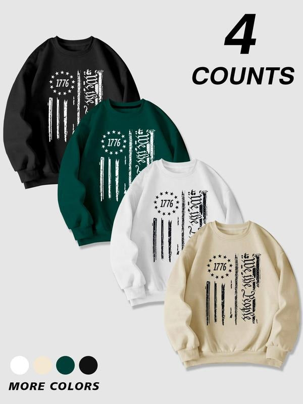 Versatile Unique Fleece Pullover Sweatshirt, Long Sleeve Casual Fit, Fall & Winter Fashion, Letter Pattern, No Ca Prop 65...