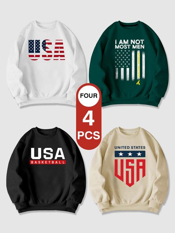 Versatile Unique Fleece Pullover Sweatshirt, Long Sleeve Casual Fit, Fall & Winter Fashion, Letter Pattern, No Ca Prop 65...
