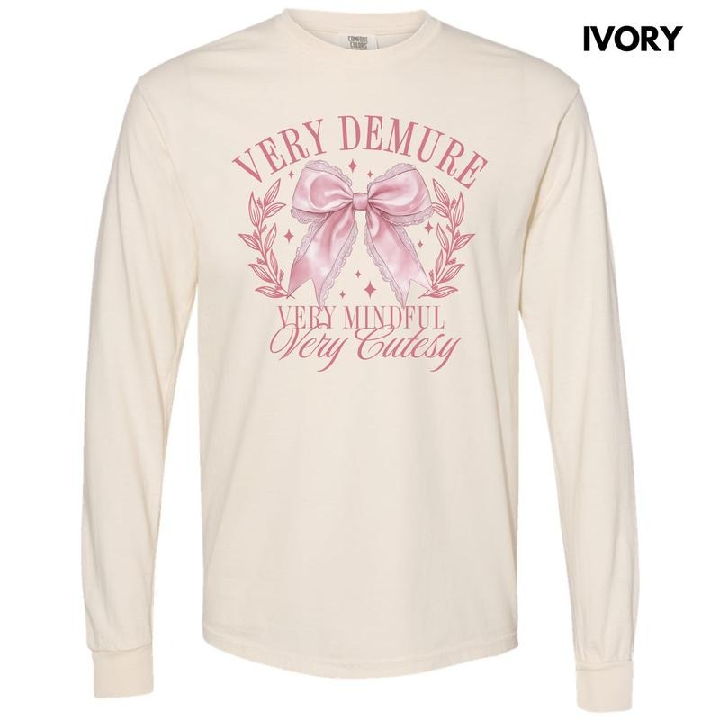 Very Demure Coquette Long Sleeve Comfort Colors T-Shirt 'NLB' Hoodie, Sweatshirt | PodTeesHub.com