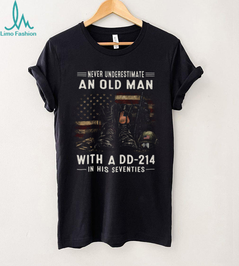 Veteran DD 214 Old Man Seventies US Flag Military Shirt