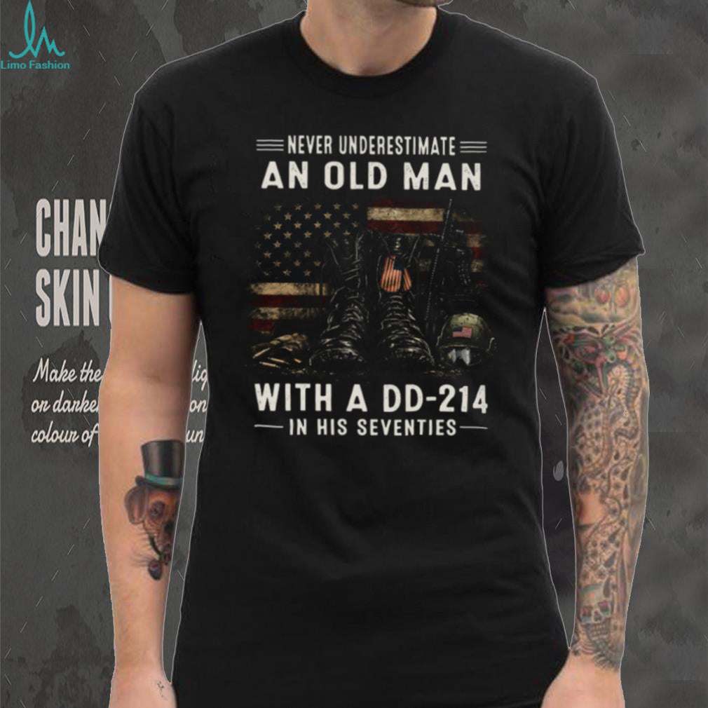 Veteran DD 214 Old Man Seventies US Flag Military Shirt
