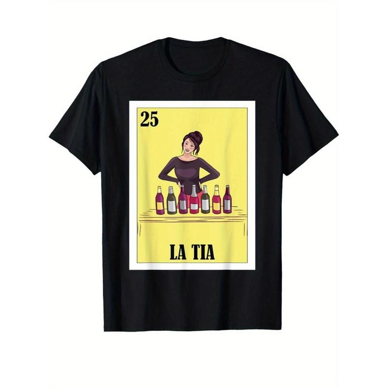 Vibrant La Tia Graphic Cotton Tee Soft Breathable All Season Casual Wear With Bold Mexican Design For Festive...