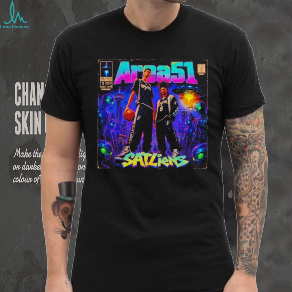Victor Wembanyama San Antonio Satliens Area 51 Comic T Shirt