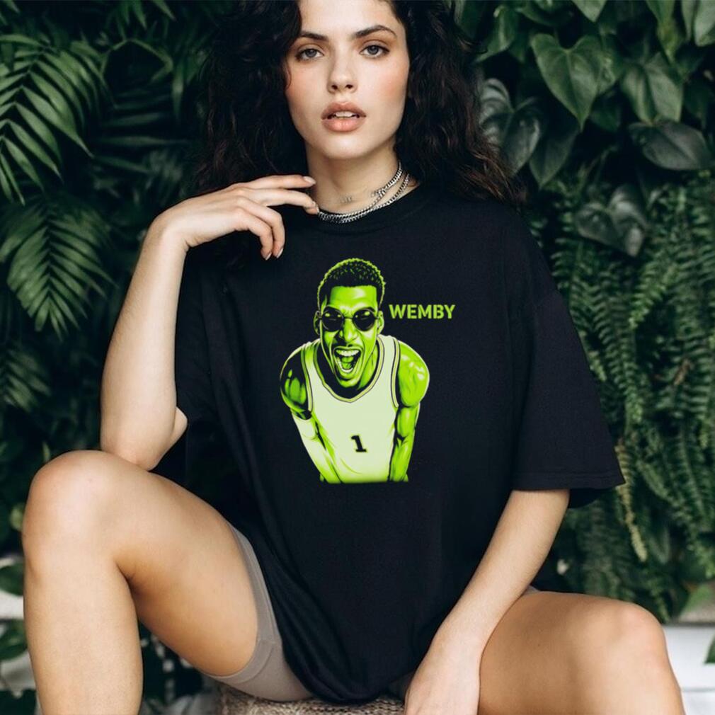 Victor Wembanyama Wemby Green Alien Face Basketball T Shirt
