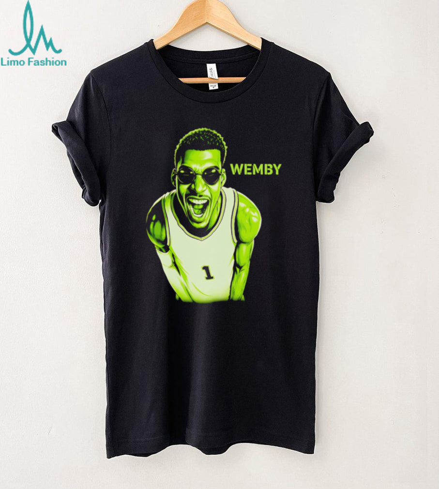 Victor Wembanyama Wemby Green Alien Face Basketball T Shirt