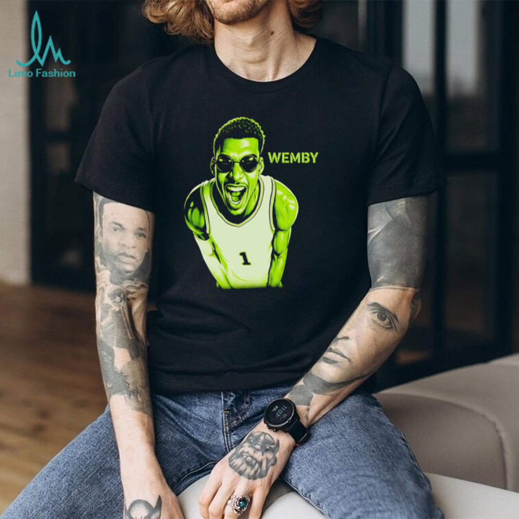 Victor Wembanyama Wemby Green Alien Face Basketball T Shirt