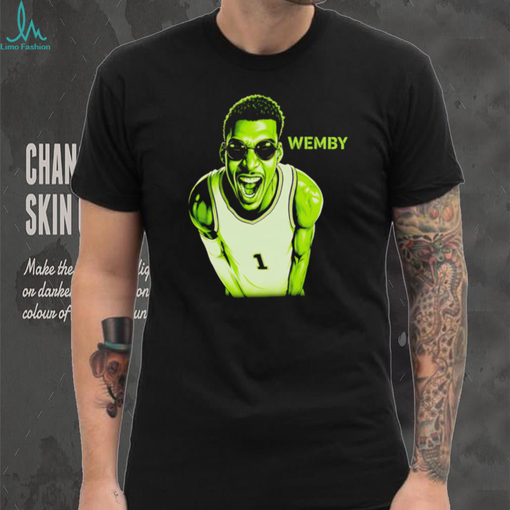 Victor Wembanyama Wemby Green Alien Face Basketball T Shirt