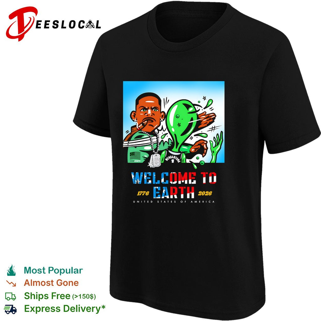Victor Wembanyama punching alien welcome to Earth USA 1776 2026 shirt