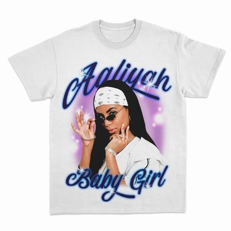 Vintage Aaliyah Baby Girl Graphic T-Shirt Hoodie, Sweatshirt | PodTeesHub.com