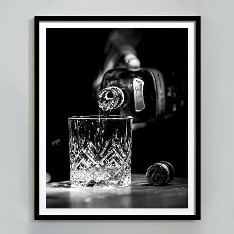 Vintage Black and White Whisky Poster: Bar Cart Cocktail Wall Art English Pub Decor - Perfect Alcohol Print for Vintage...