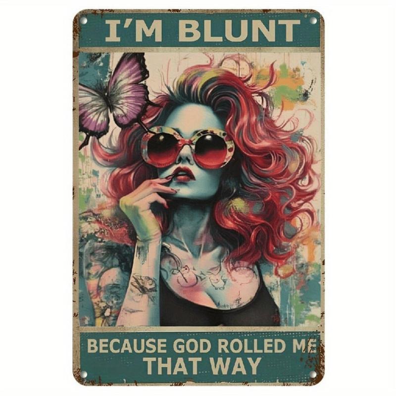 Vintage Boho Hippie Girl Metal Sign With Unique Butterfly Design And Inspirational Quote For Retro Home Decor T-Shirts,...