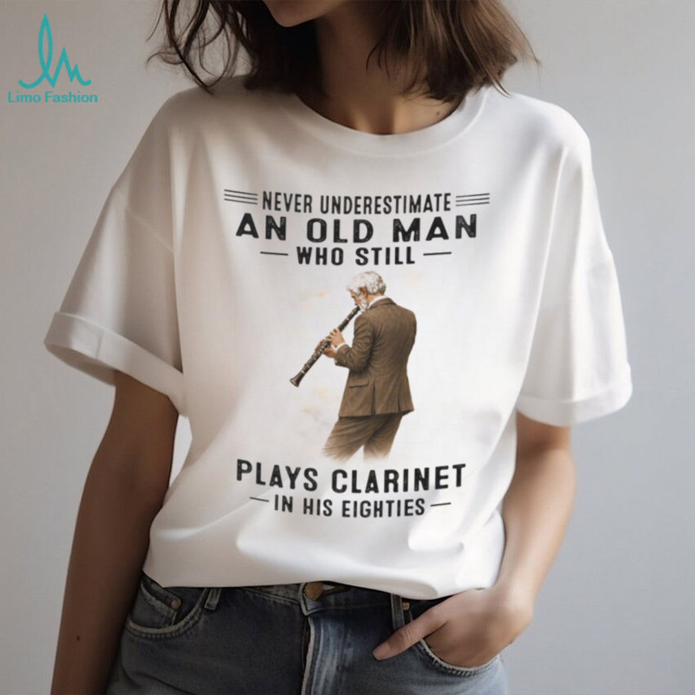 Vintage Clarinetist Old Man Musician 80th Birthday Shirt