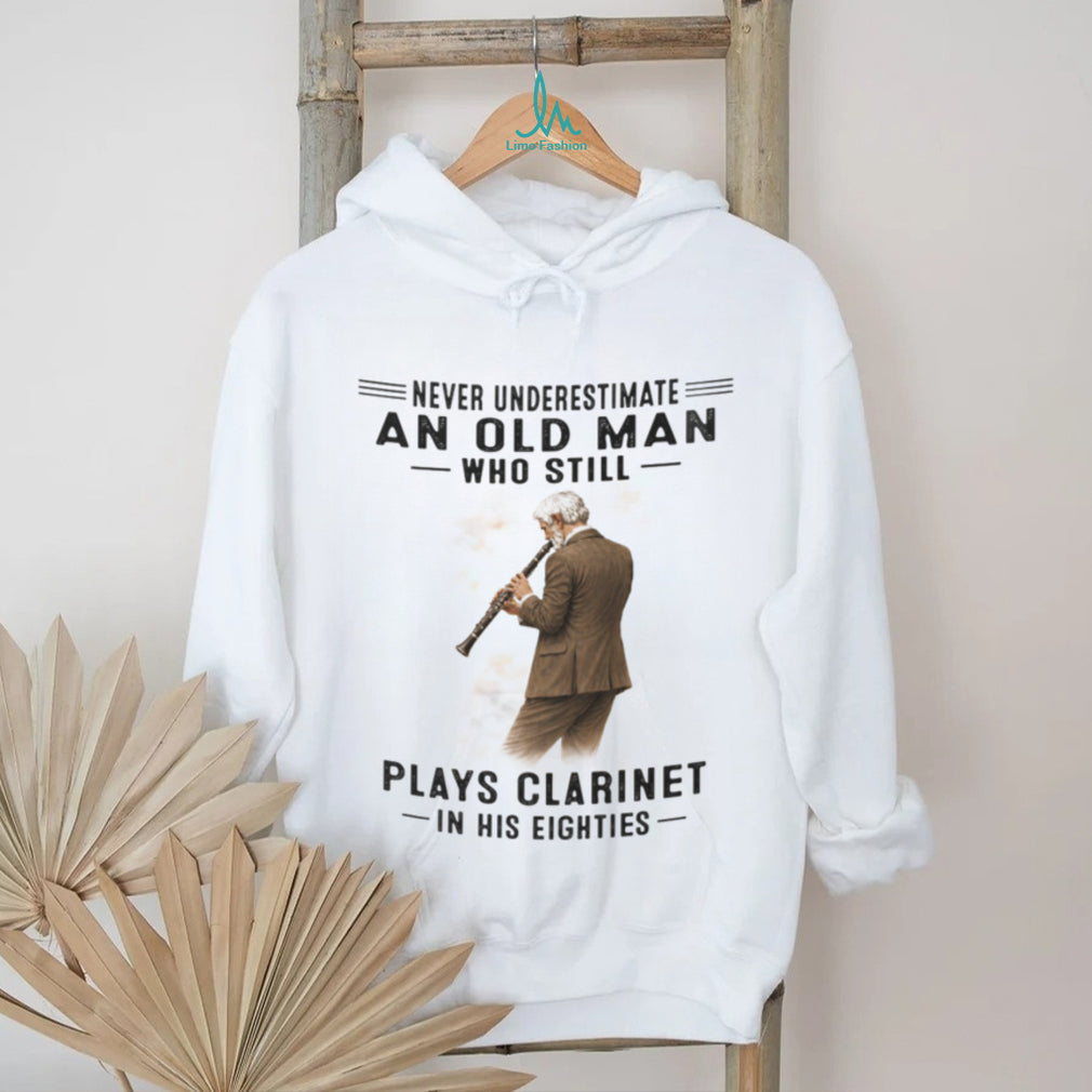 Vintage Clarinetist Old Man Musician 80th Birthday Shirt