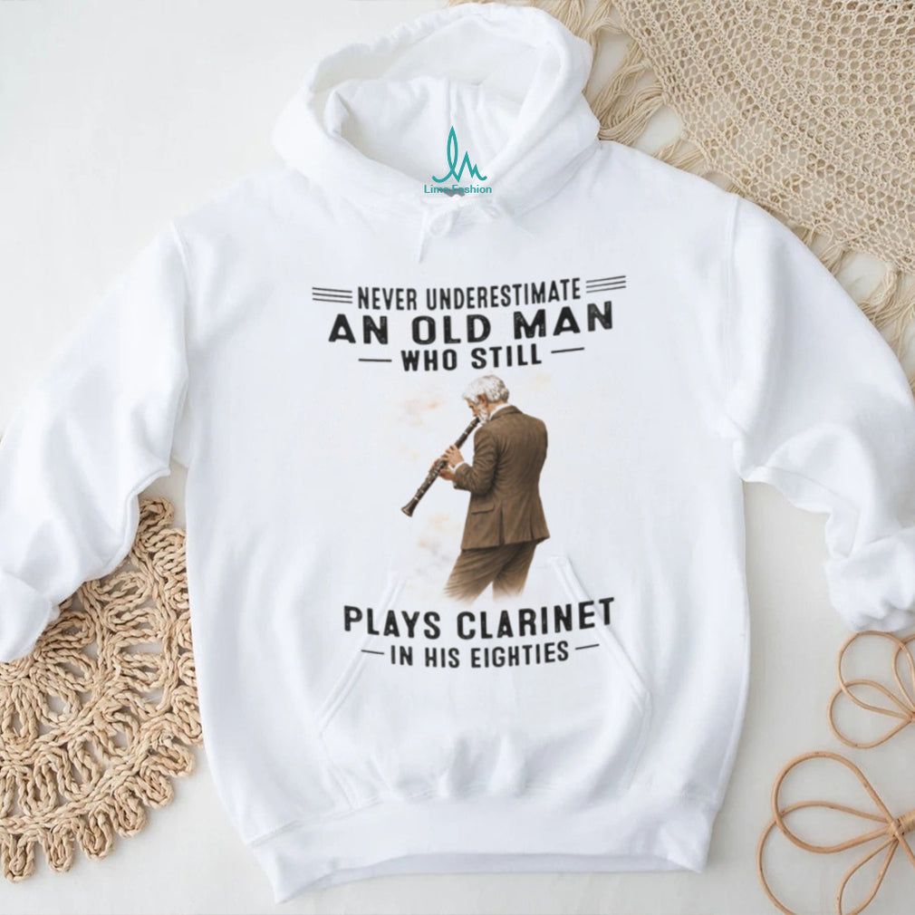 Vintage Clarinetist Old Man Musician 80th Birthday Shirt