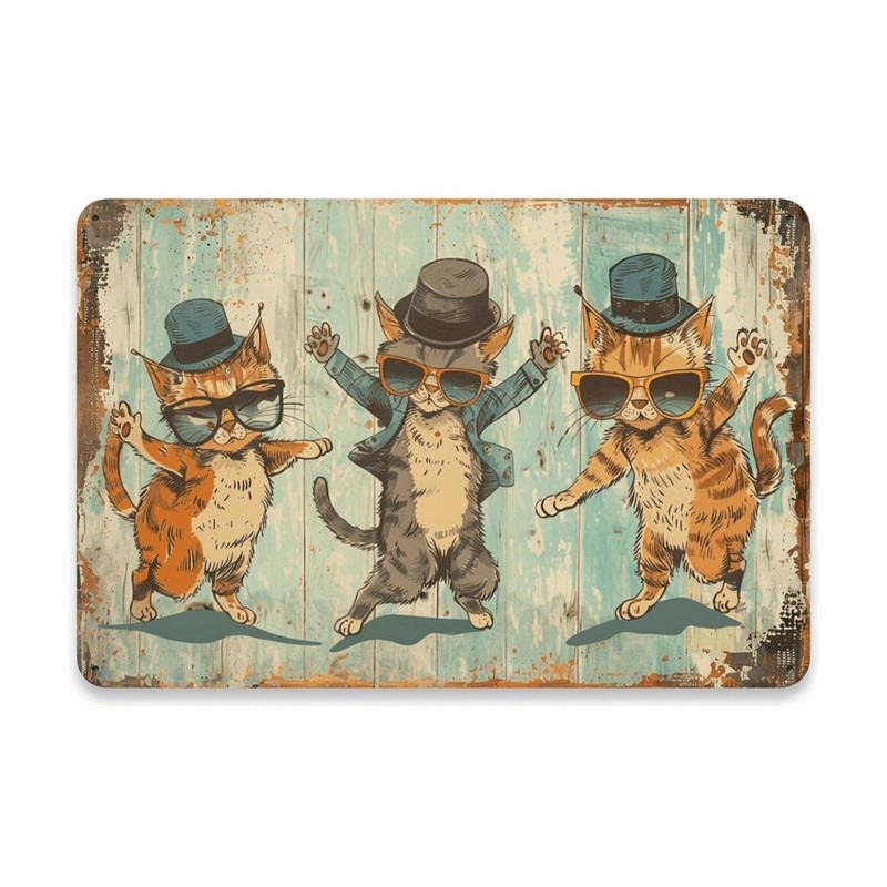 Vintage Dancing Cat Metal Wall Art Sign Perfect For Home Office Cafe And Garage Decor T-Shirts, Hoodie, Sweatshirt
