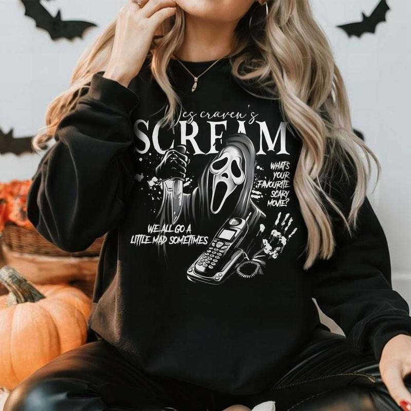 Vintage Ghostface Halloween Shirt, Scream Movie Shirt, Horror Movie Shirt, Scary Movie Shirt, Horror Movie Characters...