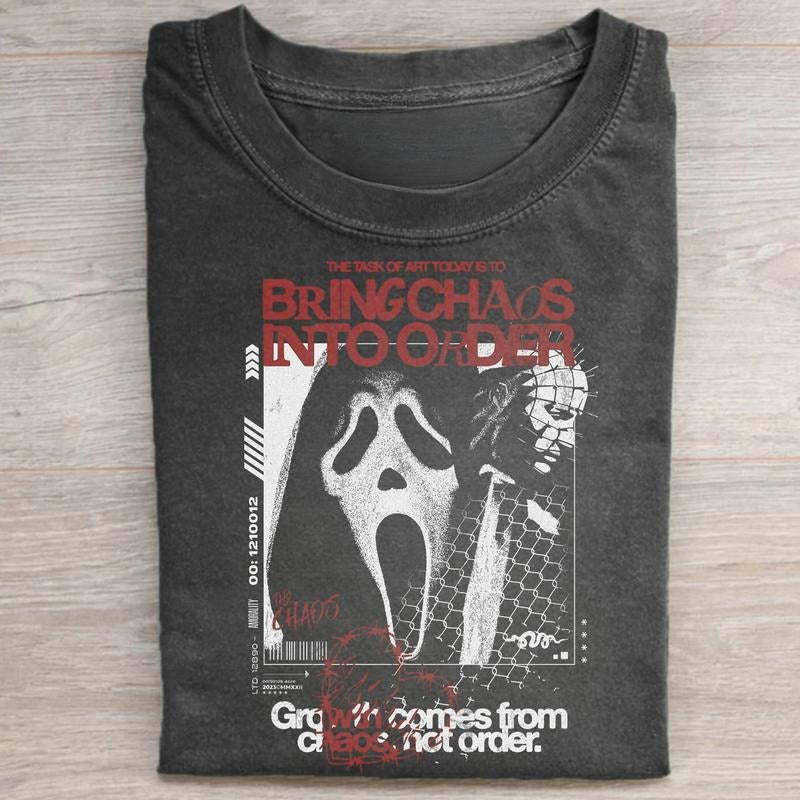Vintage Ghostface The Task of Art Today is To Bring Chaos Into Order Graphic Tee - Scream Movie Shirt - Horror Movie...