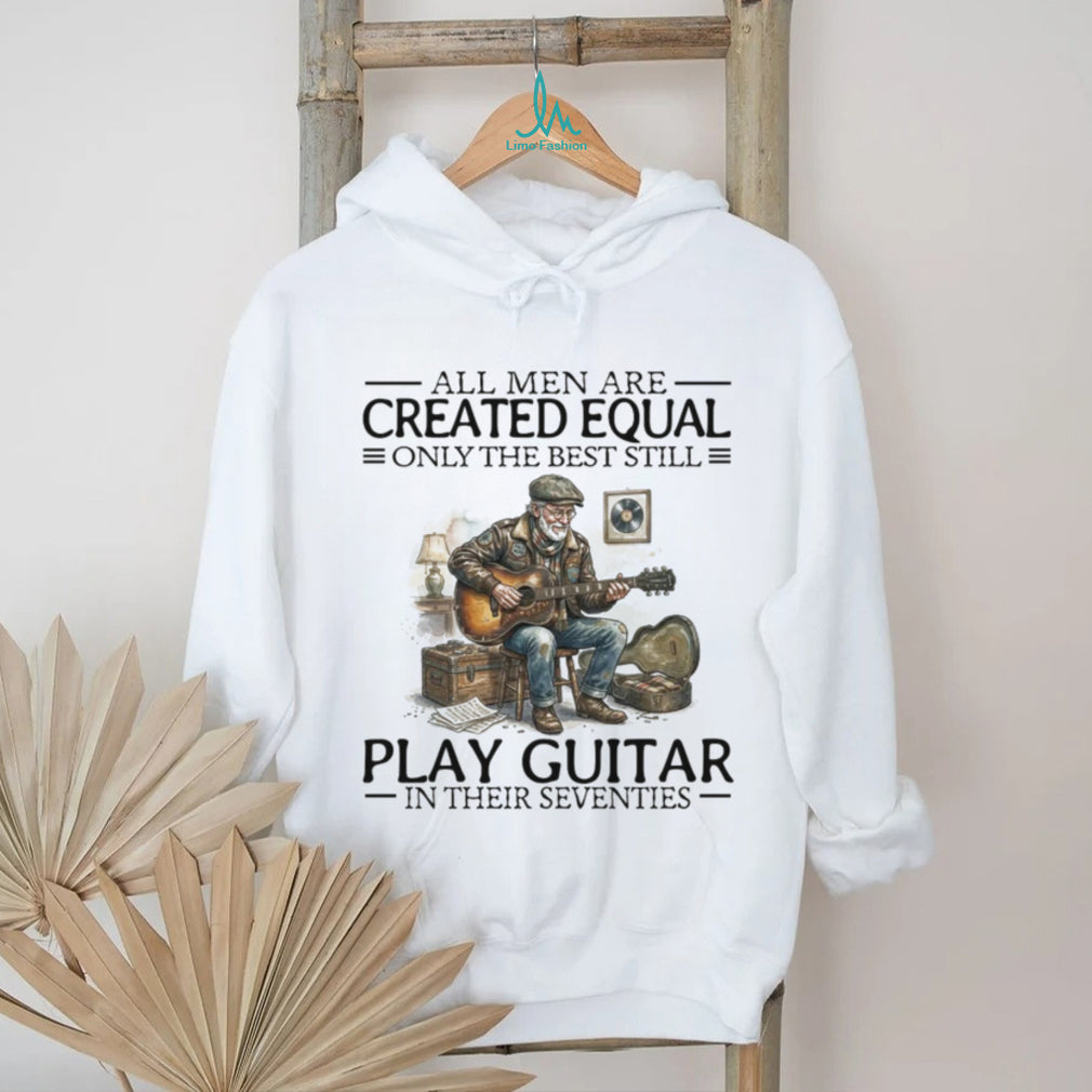 Vintage Guitarist Old Man Play Guitar Seventies Acoustic Musician Retro Folk Shirt
