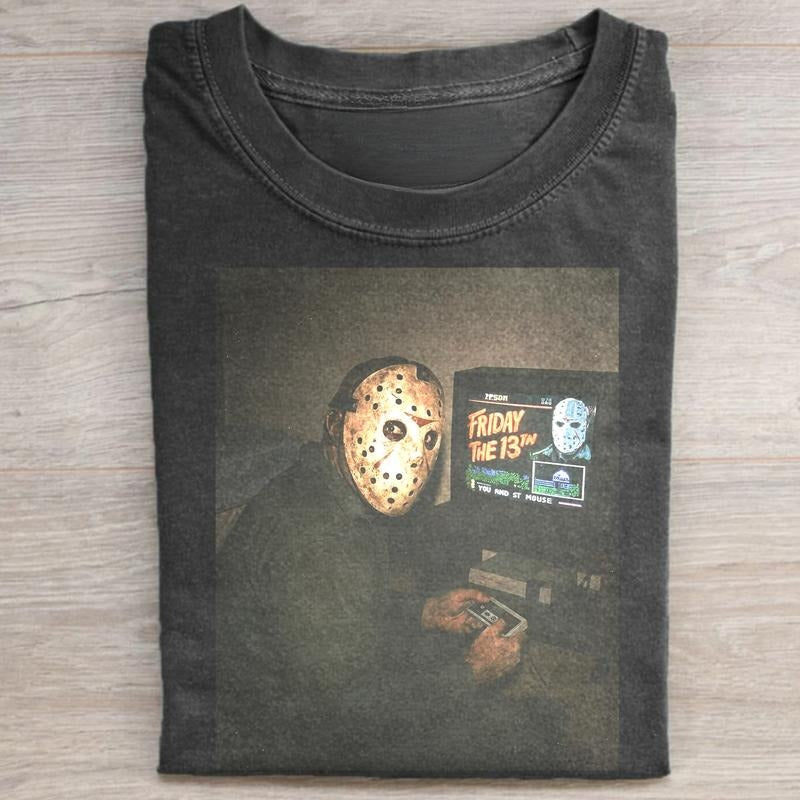 Vintage Jason Voorhees Playing Friday the 13th Game Graphic Tee - Friday the 13th Movie Shirt - Scary Movie - Horror...