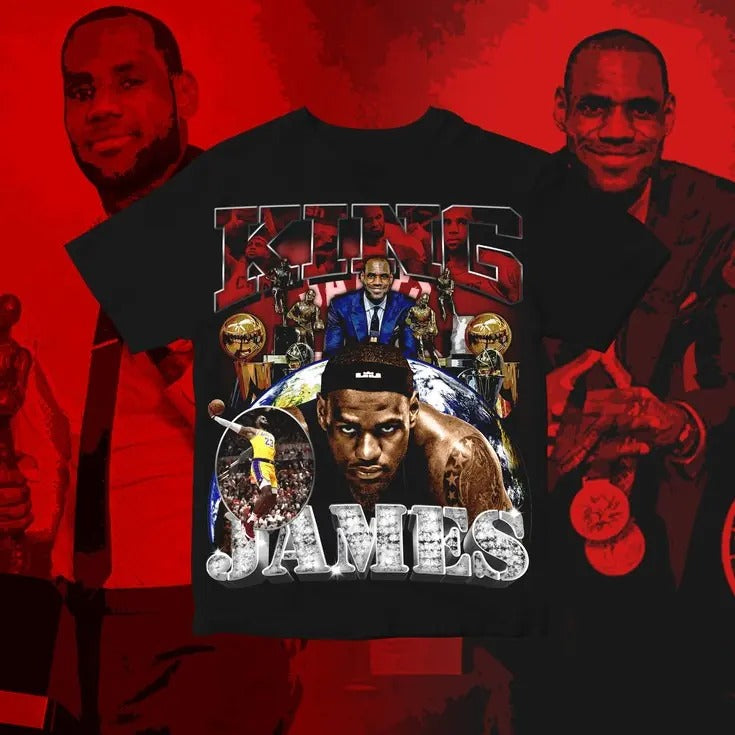 Vintage Lebron King James Graphic T-shirt Hoodie, Sweatshirt | PodTeesHub.com
