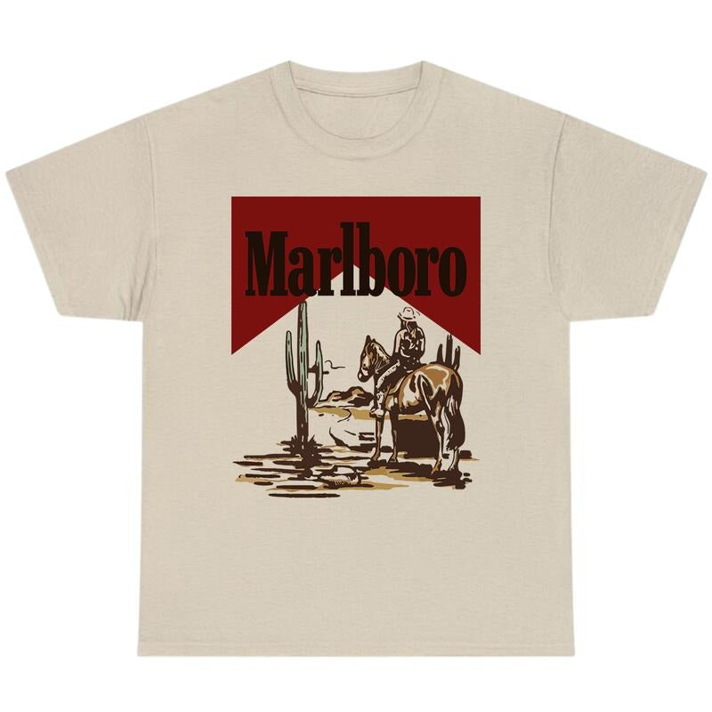 Vintage Marlboro Cowboy Wild West T-Shirt, Marlboro Cowboy Shirt, Full Color, For Men, For Women Hoodie, Sweatshirt